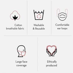 Touchstone soft cotton filter pocket double layer face mask Reusable Machine Washable for men, women. (Pack of 3). Jet black - BeesActive Australia