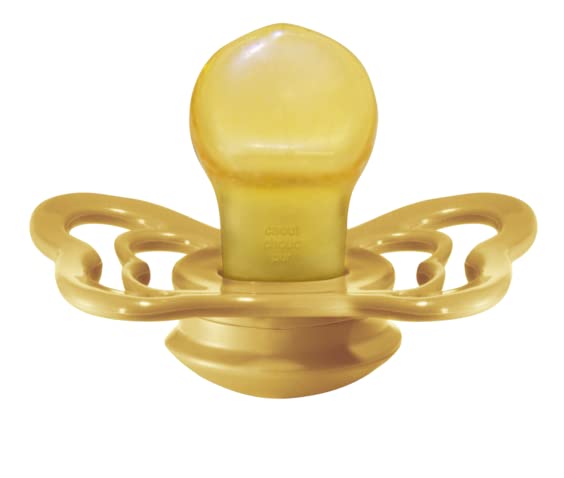 BIBS Pacifiers - Couture Collection | BPA-Free Baby Pacifier | Made in Denmark | Set of 2 Mustard Color Premium Soothers | Size 6-18 Months - BeesActive Australia