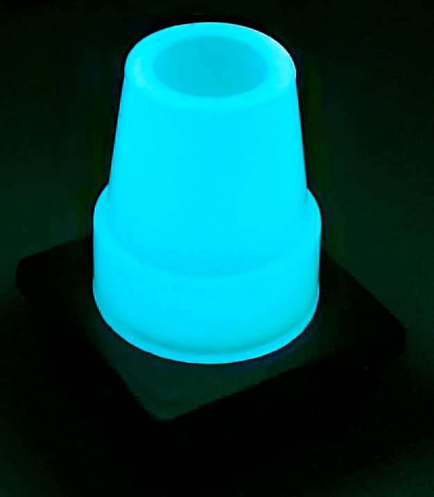 2Pcs: 19mm 3/4" Glow Blue in The Dark Rubber Ferrules for Walking Sticks - by Lifeswonderful - BeesActive Australia