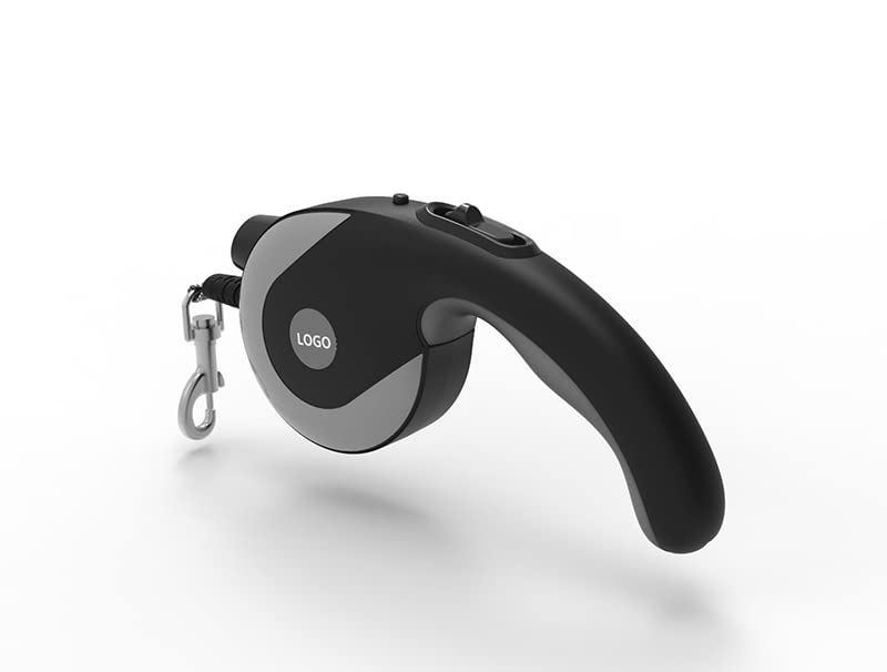 Morn Light Retractalb Dog Leash with Built-in Led Flashlight 3.6 M Nylon Dog Leash Sliding Lock Push Button Powered by AAA Batteries(Black) - BeesActive Australia
