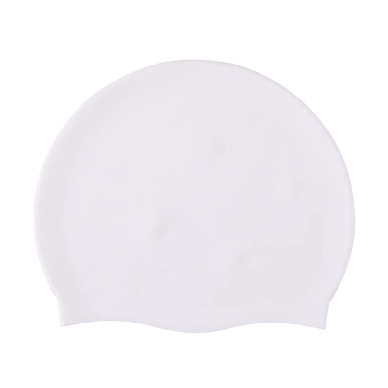 Doovid Kids Swim Caps Waterproof Swimming Cap Toddler Boys Girls Bathing Caps Age 3-8 Long and Short Hair Silicone Swim Cap C White One Size - BeesActive Australia