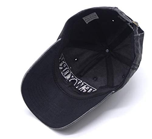 Baseball Hat New-York Distressed-Adjustable-Strapback - Washed Twill Dad Hat Unisex Black - BeesActive Australia