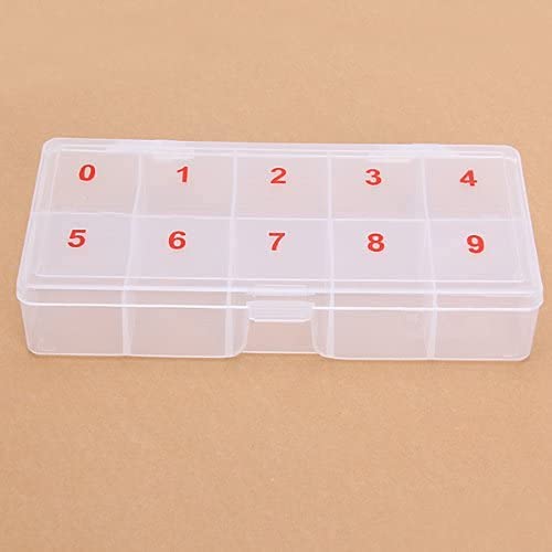 Empty Transparent False Nail Art Tips Rhinestone Storage Case Box Container 10 cells - BeesActive Australia