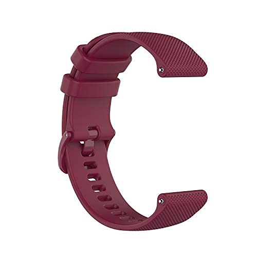 ECSEM Soft Silicone Smart Watch Replacement Straps/Bands Compatible with Blackview BV-SW01,BV-SW02(Not for X1/X2/R3) WineRed - BeesActive Australia