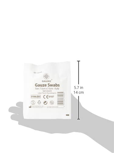 Rennington 4143A MOQ 600 Sterile First Aid Cotton Gauze Swabs, 8-Ply, 75 mm x 75 mm (Pack of 100) - BeesActive Australia