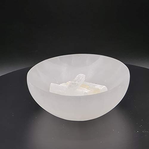 Selenite bowl Ritual bowl Alter Cleansing bowl Charging bowl Spiritual Energy Healing Meditation (6 cm) 1 Count (Pack of 1) - BeesActive Australia