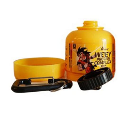 Omana Protein Powder Container Funnel, Portable Supplement Powder Storage with Keychain for Travel Gym Workout Fitness, 200 ml, 60g, Yellow - BeesActive Australia