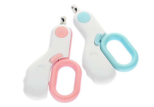 Small Animal Nail Clippers with LED Lights, Dog and cat Nail Trimmers, Professional Claw Trimmer for Tiny Dog Cat Kitten Bunny Rabbit Bird Guinea Pigs Ferret Hamsters. Avoid Excessive Cutting pink - BeesActive Australia