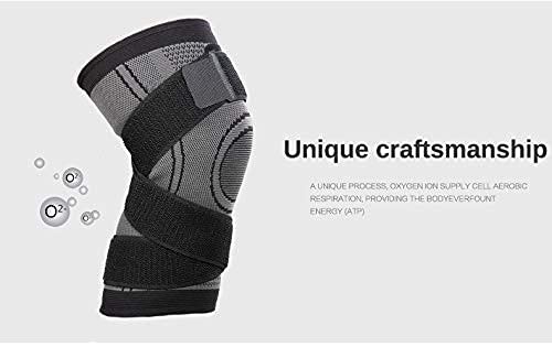 Hibucuo Knee Sleeve with Side Stabilizers, Adjustable Compression Knee Brace Support for Knee Pain, Arthritis Relief, improve Circulation Compression XX-Large Black - BeesActive Australia