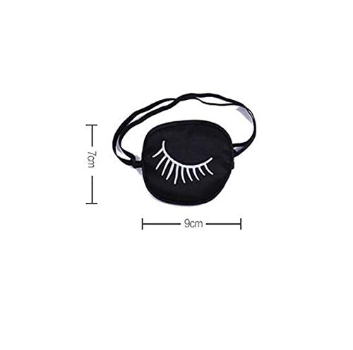 1PCS Unisex Black Eyelash Silk Pirate Single Amblyopia Corrected Visual Acuity Recovery Eye Patch Cover Pads with Adjustable Strap for Lazy Eye/Amblyopia/Strabismus - BeesActive Australia