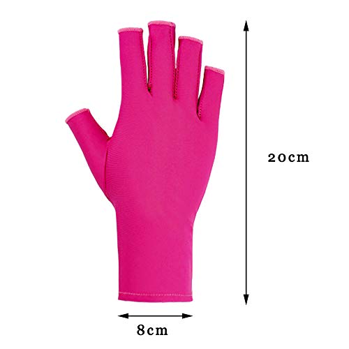 Pimoys Nail UV Shield Glove,Gel Manicure Gloves for UV LED Gel Polish Drying Nail,Half Finger Stretchy Gloves for Girls Protect Hands from UV Light Lamp Dryer - BeesActive Australia