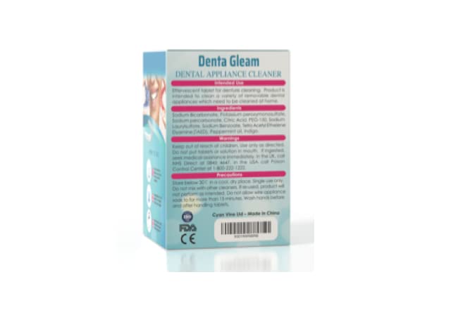 Denta Gleam, Retainer Cleaning Tablets – Denture Cleaning Tablets -120 Tablets - 4 Months Supply - Minty Fresh - Stain Free, Retainer, Denture, Aligners, Removable Bridges, Gumshields, Premium Product - BeesActive Australia