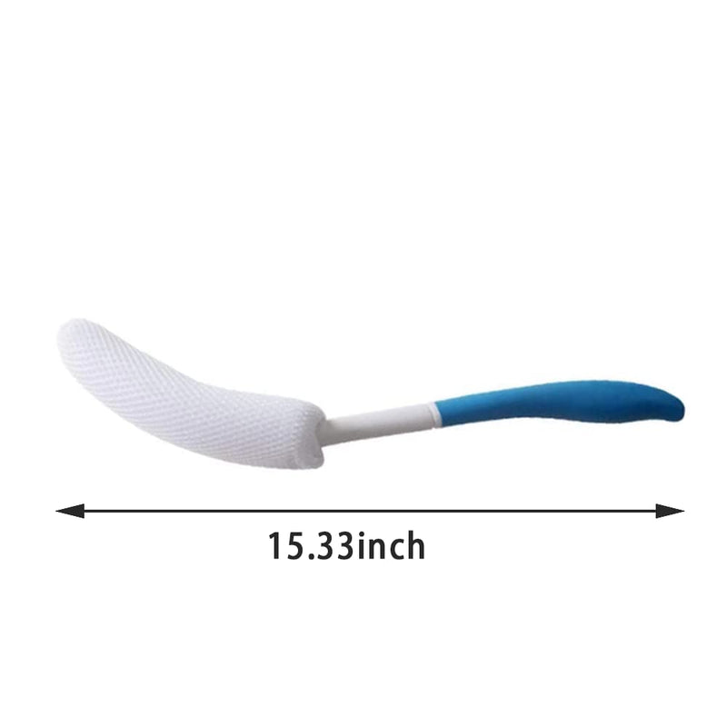 YF-ANEN Long Anti-Slip Curved Handle Bath Body Brush Bath Brush for Middle Aged, Elderly/Pregnant Women Bath and Shower, 15.33 Inch - BeesActive Australia