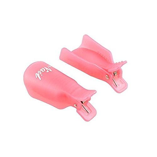 Onwon 10pc Professional Plastic Acrylic Nail Art Soak Off Cap Clip Uv Gel Polish Remover Wrap Cleaner Clip Cap Tool (Pink) - BeesActive Australia