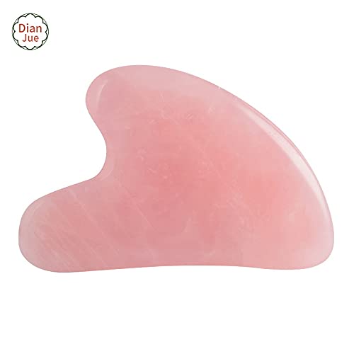 Gua Sha Facial Tool,Gua Sha Stones,Natural Jade Stone Guasha Board for SPA, Gua Sha Scraping Massage Tool on Face, Eye, Neck - Beauty Jade Facial Roller for Slimming Firming (Dark Pink) Dark Pink - BeesActive Australia