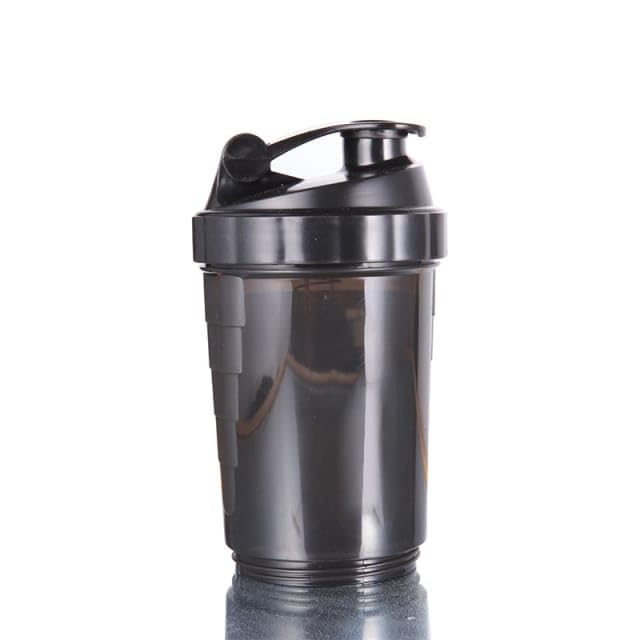 Black Protein Shaker Bottle - With Mixing Ball For Shake - Leak Proof Lid & Twist Off 3 Supplement Storage Compartments Pill Tray - Black Sports Water Bottle - Leak proof Protein Powder Shaker- 500ml - BeesActive Australia