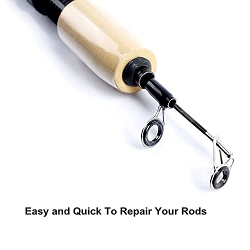8pcs Fishing Rod Tip Repair Kit Rod Top Tips Replacement Fishing Rod Tips Stainless Steel Ceramic Ring Guide Tips Black Large Fishing Rod Tips - BeesActive Australia