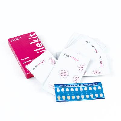 SmileKit Pap+ Teeth Whitening Strips | Teeth Whitening Kit | Teeth Whitening Strip | Teeth Whiteners | Teeth Whitening Powder Alternative | UK Supplier | Pack of 28 Strips, 14 Treatments - BeesActive Australia