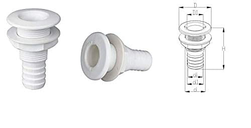 SEAFLO Thru Hull Fitting Through Hull Choose Size and Pack Quantity 0.625" 5/8" 01-Pack - BeesActive Australia
