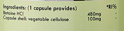 Betaine HCl | 480mg Betaine per Capsules | 120 Vegan Capsules | Betaine Hydrochloride | G&G Vitamins - BeesActive Australia