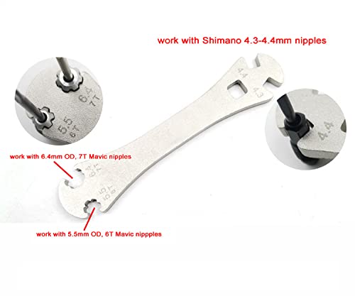 COONIUM Splined Spoke Wrench for Mavic (6T, 7T) and Shimano (4.3, 4.4 mm) Spoke Nipples - BeesActive Australia