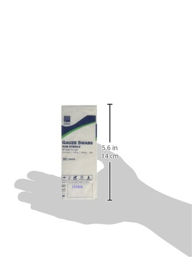 Premier 1665 Cotton Gauze Swabs 12 Ply 5 cm x 5 cm White Paperpacks (Pack of 100) 1 - BeesActive Australia