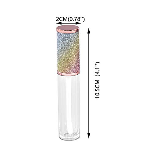 PIAOPIAONIU 8 Pcs Sparkles Rainbow Lip Gloss Wand Tubes,5ml Empty Lip Gloss Containers,Lipgloss Lip Balm Bottles with Rubber Stoppers for Lip Gloss Balm Cosmetic Business - BeesActive Australia