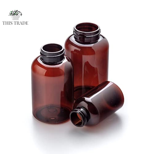 100ml Pill pots with lids, Empty Plastic Medicine Amber Bottles, Pill Storage pots, Screw caps, Strong Medicine Storage pots, Dispenser (6) - BeesActive Australia