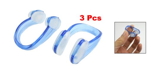 uxcell a13041600ux0461 3 Pcs Men Women Clear Blue PVC Silicone Swim Swimming Nose Clip Pack of 3 - BeesActive Australia