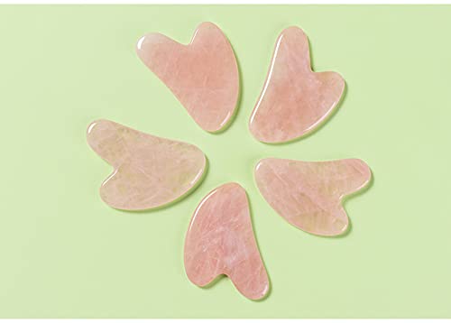 Gua Sha Facial Tool,Gua Sha Stones,Natural Jade Stone Guasha Board for SPA, Gua Sha Scraping Massage Tool on Face, Eye, Neck - Beauty Jade Facial Roller for Slimming Firming (Dark Pink) Dark Pink - BeesActive Australia