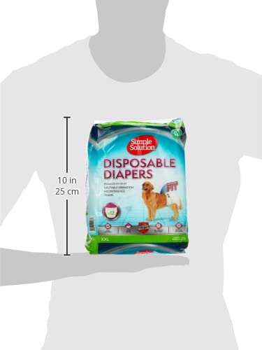 Simple Solution Disposable Dog Diapers for Female Dogs | Super Absorbent Leak-Proof Fit X-Large 12 count - BeesActive Australia