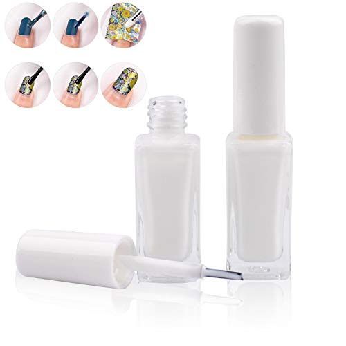XICHEN 5 Bottles Professiona Nail Art Glue for Beauty False Adhesive Transfer Tips Decorations Adhesive Transparent 10 ML(0.34 oz)/Bottles - BeesActive Australia