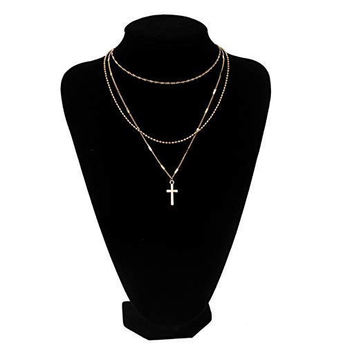Adflyco Boho Jesus Pendant Layered Necklace Gold Bead Necklaces Chain Jewelry for Women and Girls - BeesActive Australia