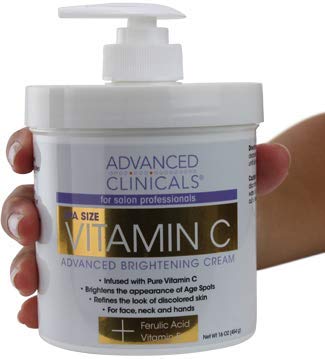 Advanced Clinicals Vitamin C Skin Care set for face and body. Spa Size 16oz Vitamin C cream and Vitamin C face serum for dark spots, age spots, uneven skin tone in as little as 4 weeks! - BeesActive Australia
