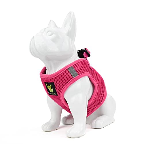 EcoBark Step in Dog Harness Reflective Soft Ultra Padded Mesh Dog Harnesses for XXS, XS, Small, and Medium Dogs Eco-Friendly Comfort Secure Halter No Pull Adjustable Pet Vest XXS- 4 to 5 lbs- Chest Up to 11 in (Pack of 1) Pink - BeesActive Australia