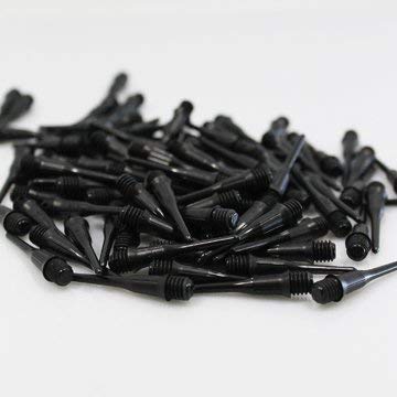 [AUSTRALIA] - LSTYLE Dart Tips: Short Lippoint - 2BA Thread - Plastic Soft Dart Points (50 and 100 Packs) Black 