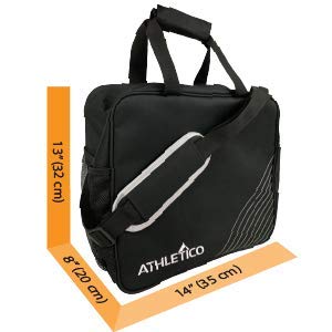 Athletico Essential Bowling Bag - Single Ball Bowling Tote Bag with Padded Bowling Ball Holder Black - BeesActive Australia