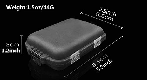 2x Small Hard Fishing Tackle Box Portable Case Hooks Lure Baits Storage Box Containers For Storing Swivels Jigs Hooks Sinker,10 Compartments (Black) Black - BeesActive Australia