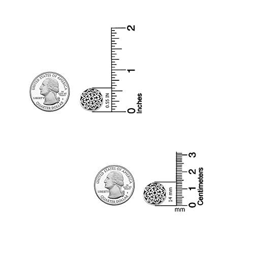 LeCalla Sterling Silver Jewelry Light-Weight Two-Tone Antique Stud Earrings for Women Big Round - BeesActive Australia
