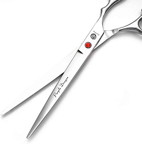 Purple Dragon 5"/5.5"/6"/6.5"/7"/7.5"/8"/9"/10" Sharp Edge Hair Cutting Shears Pet/Puppy/Cat Grooming Scissors with Bag - Perfect for Barber or Dog Groomer 8 inch - BeesActive Australia