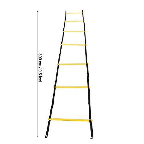Dilwe Agility Ladder, Nylon Speed Enhancement Training Ladder for Soccer Football Fitness Feet Training Yellow + Black 7 - Rung - BeesActive Australia