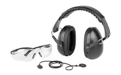 Safariland Impulse Range Kit - Combine Foam Impulse Ear Protection with Compact Earmuffs for Two Layers (in & Over Ear) Hearing Protection + HD Flex Eyewear Safety Shooting Glasses - BeesActive Australia