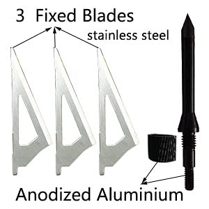 EOOENOON Hunting Broadheads 100/125 Grains, Archery Broadheads Screw-in Arrow Heads Arrow Tips Compatible with Traditional Bows and Compound Bow D-black - BeesActive Australia