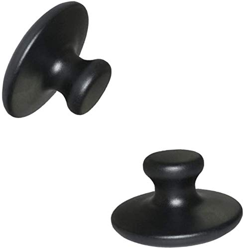 ANCLLO 2Pcs Hot Stones Mushroom Shaped Massage Stones Warmer Natural Hot Stones Tools for Body Face for Essential Massage Spa Massage Therapy Black - BeesActive Australia