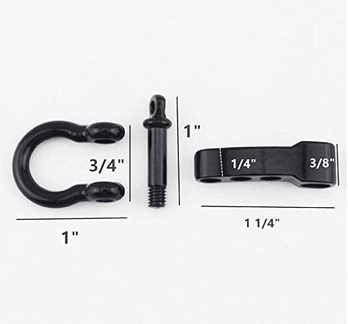 DODXIAOBEUL 10 Sets Bow Shackle,D Ring Shackle,of Alloy Umbrella Rope Buckle, Adjustable D Shackles Buckle Umbrella Rope Bracelet Buckle U Shape Screw Pin Anchor Shackle,Does Not Fade (Black) - BeesActive Australia