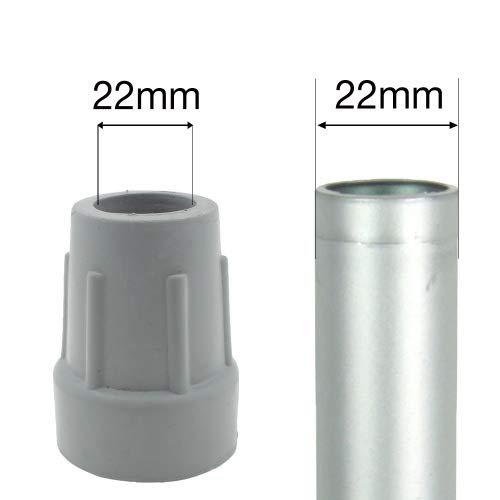 Qty: 4X 22mm (7/8") Heavy Duty Rubber Ferrules for Crutches - Grey - by Lifeswonderful® - BeesActive Australia