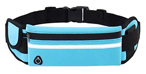 Running Belt Lightweight with Zipper Front Pouch and Convenient Headphone Hole, Side Compartment and Water Bottle Holder. Holds 6-inch Smartphone in Case. Black - BeesActive Australia