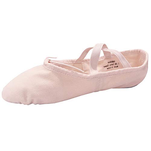 Danzcue Adult Split Sole Canvas Ballet Slipper 3.5 Pink - BeesActive Australia