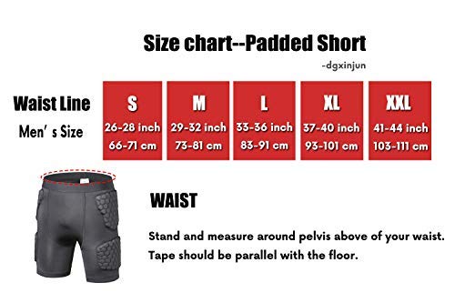 DGXINJUN Men Padded Compression Short Sports Shorts Protective Thigh Hip Protector Pads Support for Adult Football Basketball Paintball Rugby Training Cycling (Size M) - BeesActive Australia