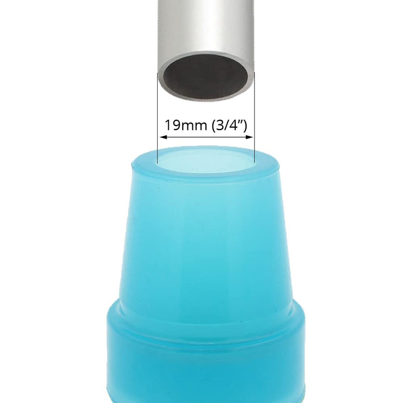 2Pcs: 19mm 3/4" Glow Blue in The Dark Rubber Ferrules for Walking Sticks - by Lifeswonderful - BeesActive Australia
